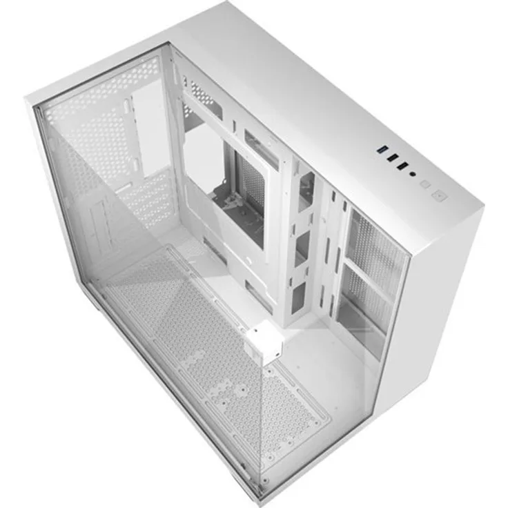 Darkflash TH285M, PC-Gehäuse in Weiß mit drei-seitigem Tempered Glass, unterstützt M-ATX/ITX, optimierte Kühlung mit Platz für 6x 120 mm Lüfter oder 360 mm Wasserkühlung