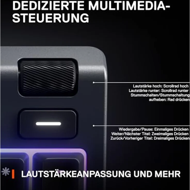 SteelSeries Apex 3 Gaming-Tastatur RGB, 10 Zonen, magnetische Handgelenkauflage, QWERTY-Layout Italienisch QWERTY – Bild 6