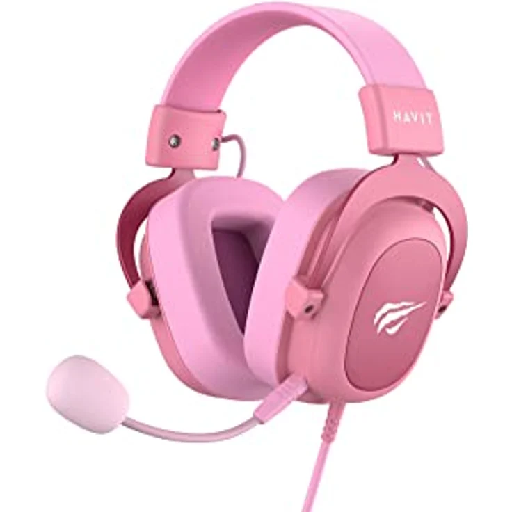 Havit H2002D Gaming Headset, kabelgebunden, rosa, 53mm Lautsprecher, hervorragende Geräuschunterdrückung und anpassbares Mikrofon – Bild 1