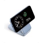 Anker MagGo Powerbank 6,6K, blau, 15W schneller MagSafe Qi2-zertifizierter mobiler externer Akku mit 6.600mAh, Verstellbarer klappbarer Ständer, Für iPhone 15/14/13 Serie, Mit USB-C Kabel