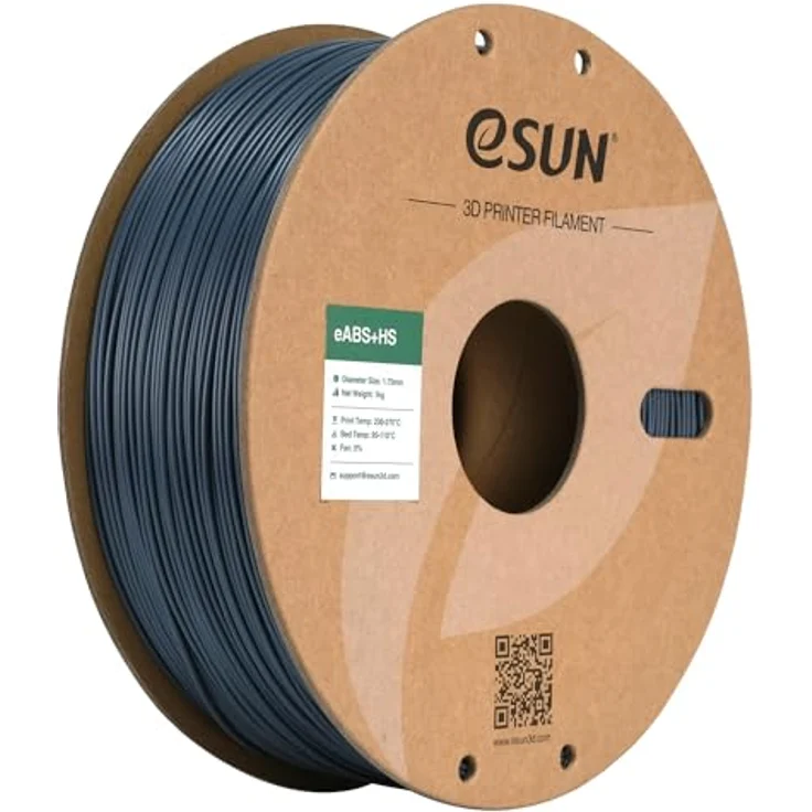eSUN ABS+HS Filament 1.75mm, Hochgeschwindigkeits 3D Drucker Filament mit Maßgenauigkeit +/- 0.03mm, grau, 1KG Spule für High Speed Drucker – Bild 1