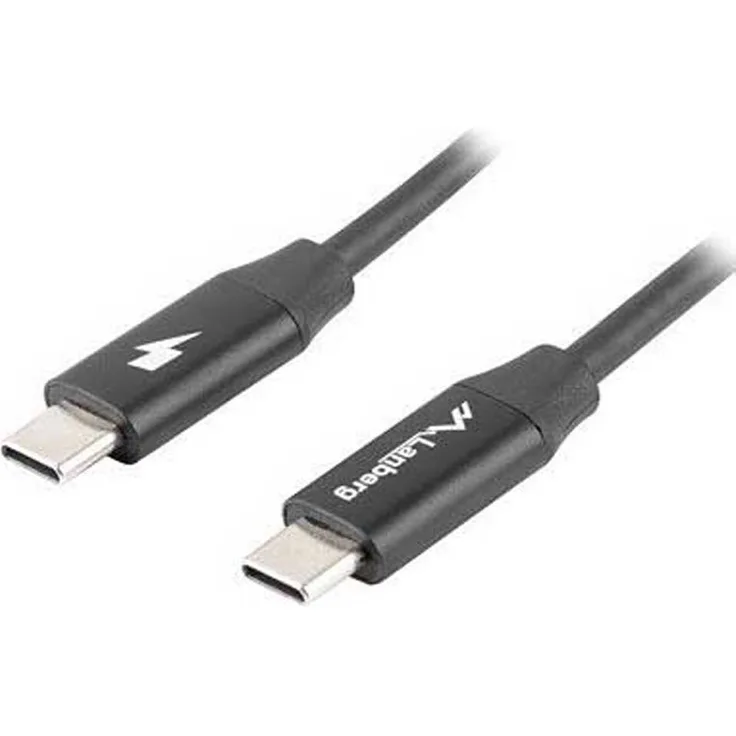 Lanberg USB C Männlich/Männlich Kabel 0,5 m, USB 2.0, Schnellladung bis 60W, Schwarz