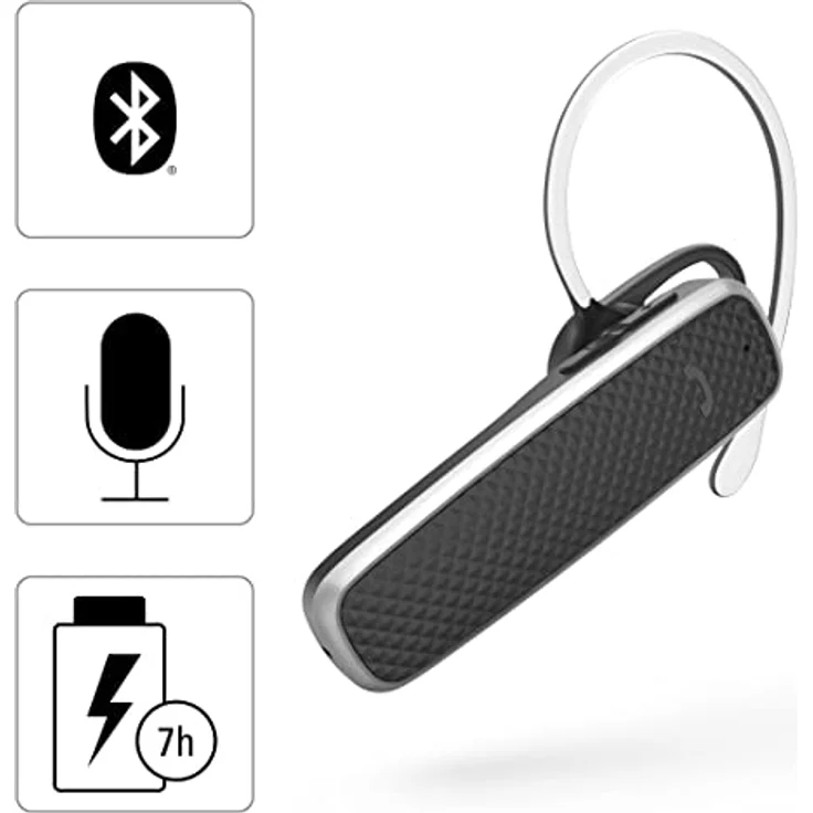 Hama 184069 MyVoice700 In-Ear Bluetooth Kopfhörer kabellos, Schwarz, Silber – Bild 2
