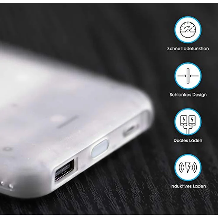 Xlayer Powerbank Plus Wireless Charger Discover 10.000mAh, Zusatzakku mit induktiver Ladestation für Smartphones mit induktiver Lademöglichkeit, Weiß – Bild 4