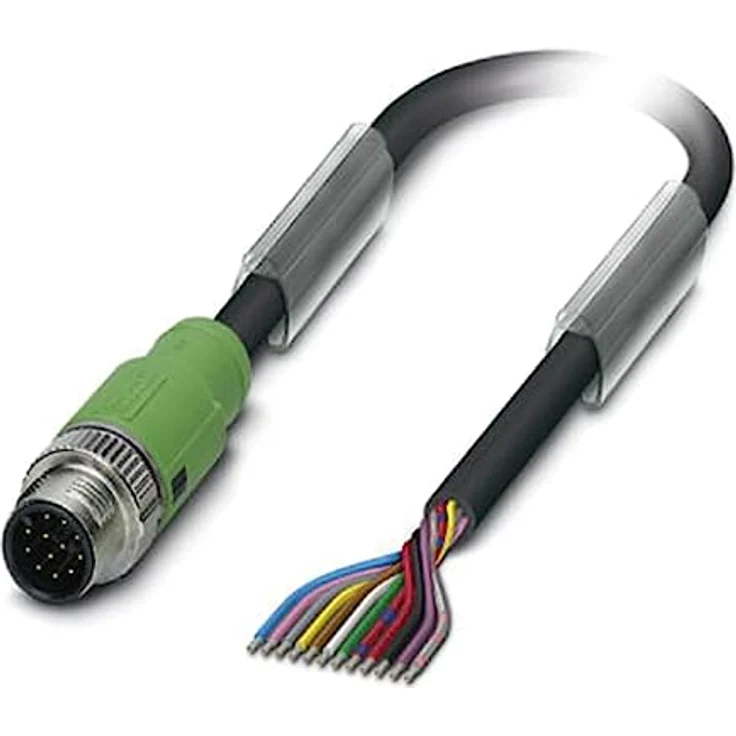 PHOENIX CONTACT SAC-12P-MS/1.5-PVC SCO Sensor/Aktor-Kabel, 12-Polig, A Kodierung, 1.5m Kabellänge, Schwarz, mit SPEEDCON-Schnellverriegelung