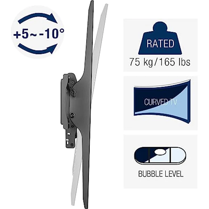 CAVO TV-Wandhalterung 60-100 Zoll für Bildschirme bis zu 75 kg, Max VESA 900 x 600 mm neigbare TV Halterung für LCD/LED/Plasma Fernseher Flach&Curved – Bild 3