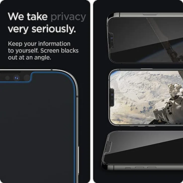 Spigen Glas.tR EZ Fit Sichtschutz Schutzfolie kompatibel mit iPhone 14 Plus, iPhone 13 Pro Max, 2 Stück, Privacy Schutz, Kratzfest, 9H Härte Folie – Bild 5