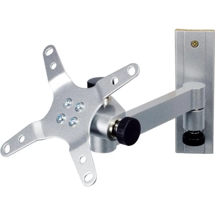 Carbest TV-Wandhalter Wall Mount M, dreh- und kippbar für Fernseher 13-30 Zoll, Aluminium silber, VESA 75/100mm, Tragkraft bis 15 kg, Maße 116x152x81-235mm