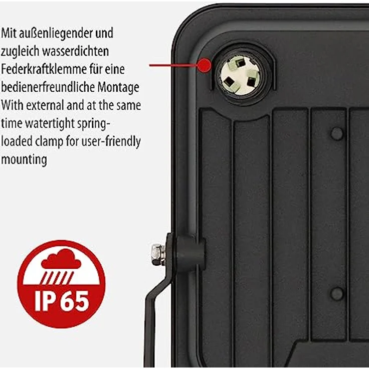 Brennenstuhl LED Strahler JARO 7060 / LED-Leuchte 50W für außen (LED-Außenstrahler zur Wandmontage, LED-Fluter 5800lm aus Aluminium, IP65) – Bild 4