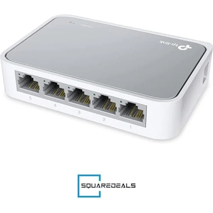 TP-Link TL-SF1005D 5-Port Fast Ethernet-/Netzwerk-/Lan Switch (10/100Mbit/s, automatische Geschwindigkeits- und Duplexanpassung, Plug-und-Play, Auto-MDI/MDIX, lüfterlos) weiß – Bild 3