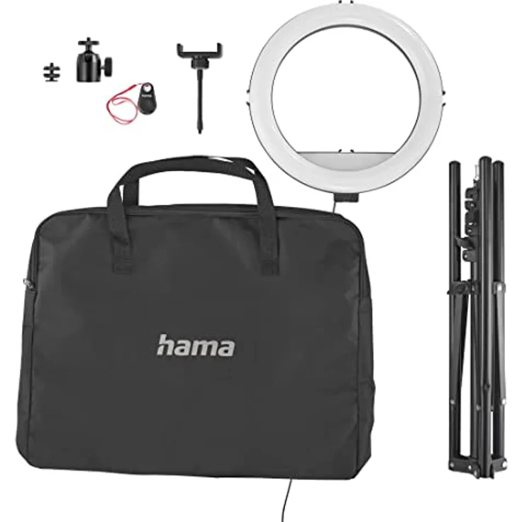 Hama SpotLight Steady 120 II, LED-Ringlicht mit Stativ (210 cm, 160 LEDs, 3 Lichtfarben, für Selfies und Videos) – Bild 9
