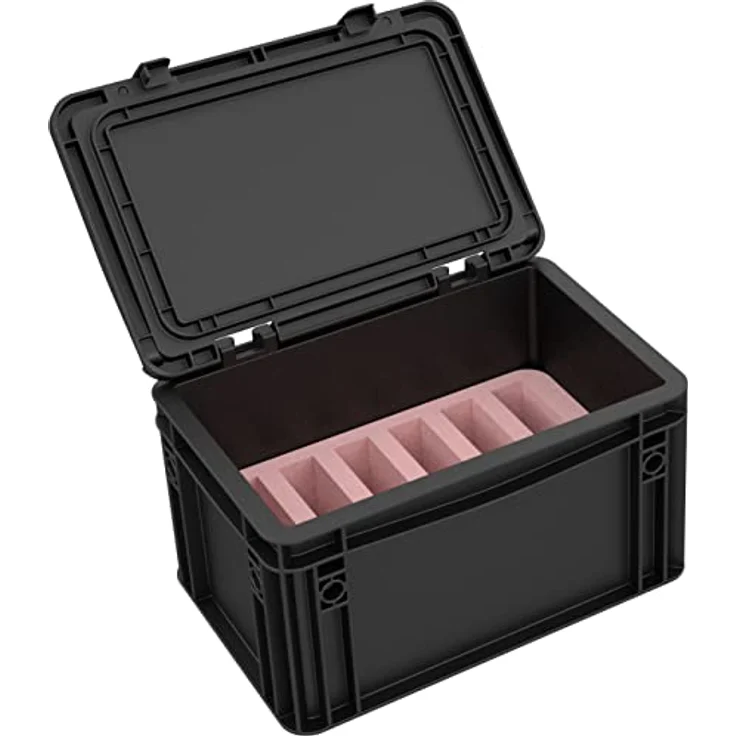 Feldherr ESD Schaumstoff-Set und Euro Box für 3,5 Zoll Festplatten, 6 Fächer, antistatisch, Made in Germany – Bild 2