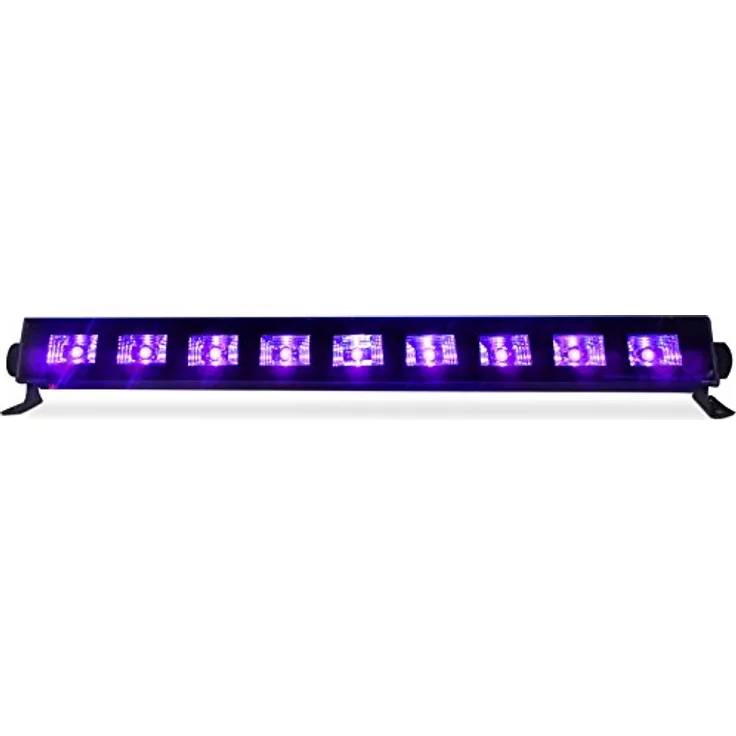 LED-UVBAR - IBIZA - UV-Effekt-Stab mit 9 LEDs zu je 3 W, Schwarzlicht - Schwarz