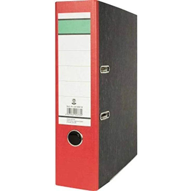 OTTO Aktenordner 80mm DIN A4 Werkstoff: Papier 100 % recycelt rot mit Schlitzen im Vorderdeckel und beschriftbarem Rückenschild – Bild 2