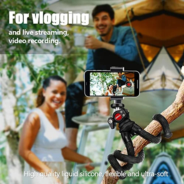 Kamera Stativ, Lammcou 3in1 Ministativ Kamera Handy Flexibel Leicht Stative Universal Robust Octopus Gorillapod Dreibeinstativ Ständer für Kamera Camcorder + Smartphone + Action Kamera, Tripod – Bild 12