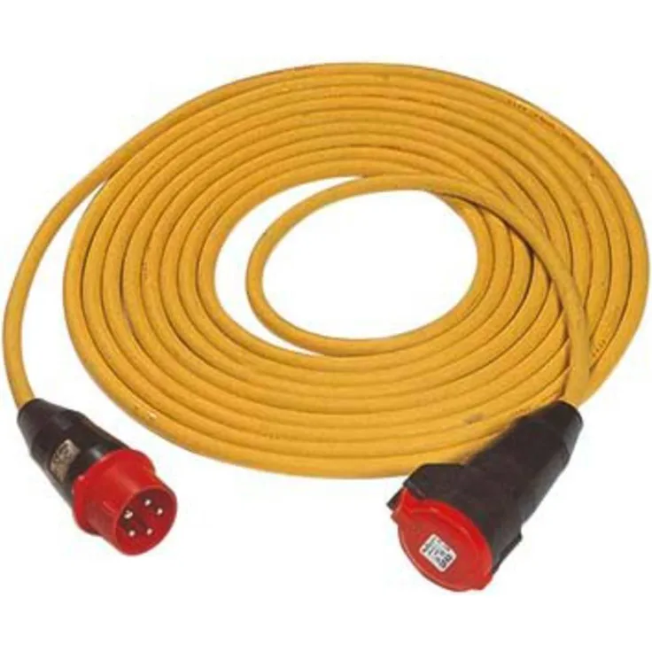 Gifas Electric 107247 Strom Verlängerungskabel, 10m mit Vollgummi-CEE-Stecker und -Kupplung, 5 x 32 A/400 V