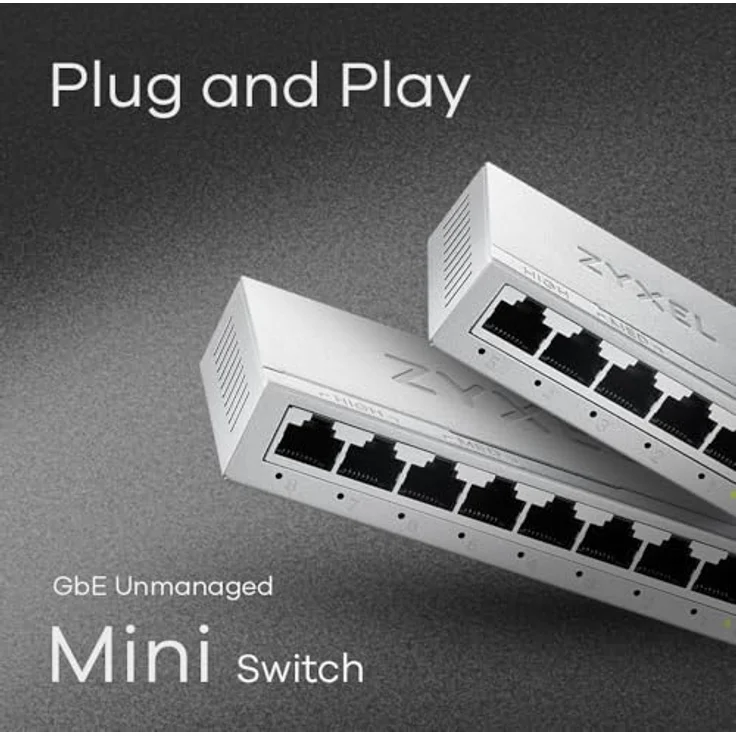 ZYXEL 8-Port Gigabit Unmanaged Ethernet Switch, Ethernet Splitter, Tisch- oder Wandmontage [GS-108B v5] – Bild 3