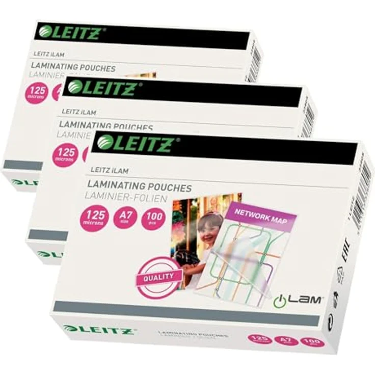 LEITZ 33805 iLAM A7 Heißlaminierfolie, 125 mic, transparent – Bild 1