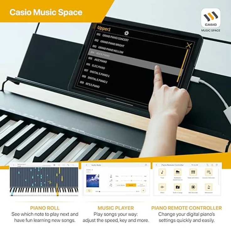 CASIO Digitalpiano CDP-S110BK, 88-tastige gewichtete Klaviatur, 10 hochwertige Klänge, USB to Host Anschluss, schwarz, mit Pedal – Bild 5