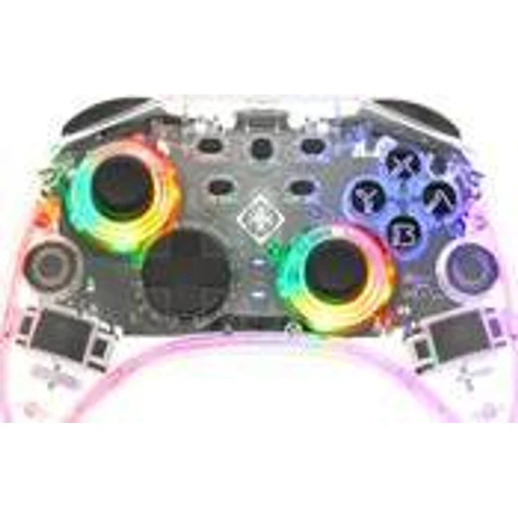 Deltaco Nintendo Switch/PC Wireless Transparent Controller mit Macro Buttons und Vibration Motors