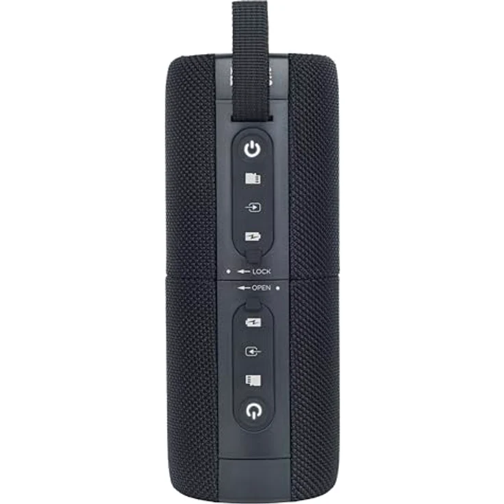 Aiwa BST-250 TWS, Bluetooth-Lautsprecher mit 2 x 10 W Stereo-Sound, RGB-Beleuchtung, wasserdicht IPX5, wiederaufladbarer Akku, Schwarz – Bild 2