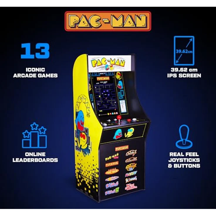 Arcade1Up PAC-MAN Classic Slim Edition, Arcade-Spielkonsole mit 15.6 Zoll LCD und 12 integrierten Spielen – Bild 4