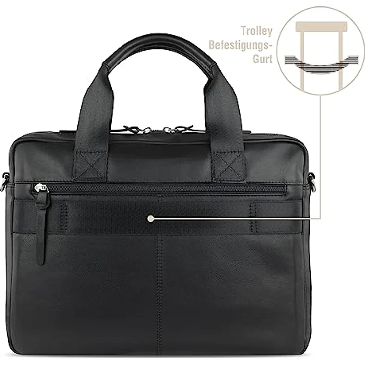 Bugatti Aktentasche COMET BAGS (15"), Notebooktasche, Schwarz, aus 100 % Rindleder, mit gepolstertem Notebookfach - Preisvergleich – Bild 3