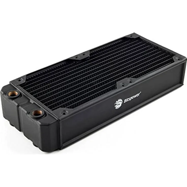 Bitspower Leviathan XF Heizkörper mit Quad G1/10,2 cm Anschlüsse, 240 mm, Schwarz