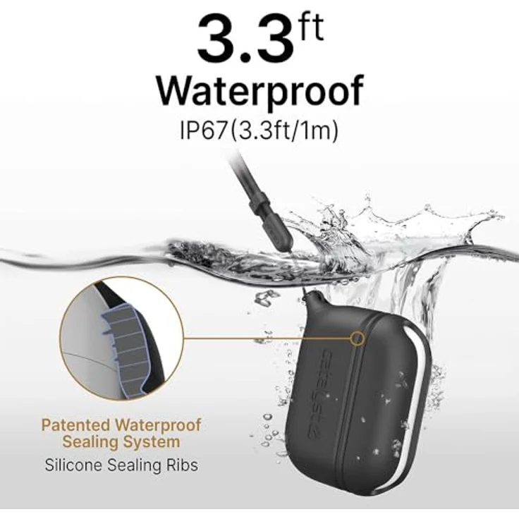 Catalyst Waterproof & Drop Proof Case für AirPods Pro (1. & 2. Generation), schwarze Schutzhülle mit IP67 Wasserdichtigkeit und MIL-STD-810G Sturzfestigkeit – Bild 3