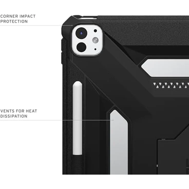 URBAN ARMOR GEAR Scout Plus Case für Apple iPad Pro 13 (M5-2025, M4-2024), Hülle mit Apple Pencil Halterung und Standfunktion, schwarz – Bild 5