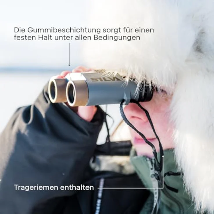 Silva Scenic 8, kleines Fernglas für Erwachsene und Kinder, 8x Vergrößerung, 25-mm-Objektiv, wasserfest, faltbar, mit Etui und Nackentrageband – Bild 4