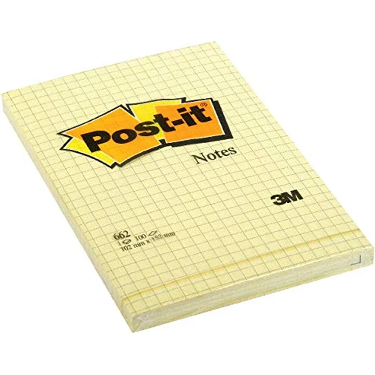 Post-it Notes Haftnotizblock 152x102mm, gelb kariert, VE=100 Blatt, rückstandsfrei entfernbar, wiederverwendbar – Bild 2