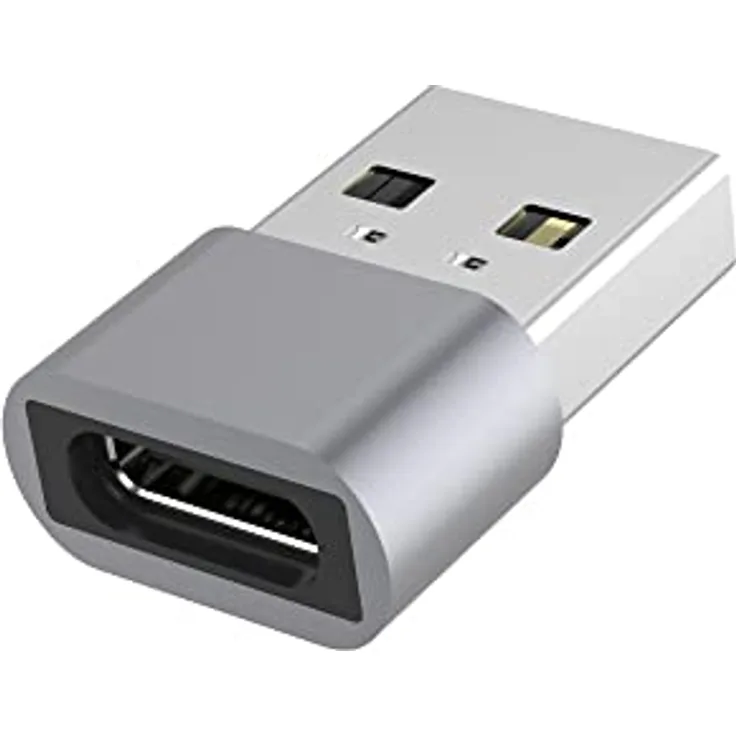 PremiumCord Adapter USB-C auf USB 2.0 A, Buchse auf Stecker, 480 Mbit/s, Aluminium, Farbe: Space Grau
