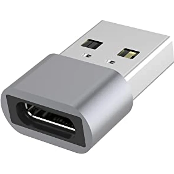 PremiumCord Adapter USB-C auf USB 2.0 A, Buchse auf Stecker, 480 Mbit/s, Aluminium, Farbe: Space Grau – Bild 1