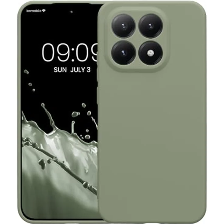 kwmobile Handyhülle für Xiaomi 15T - Silikon Case in Graugrün, flexibel und stabil mit rutschfester Oberfläche – Bild 5