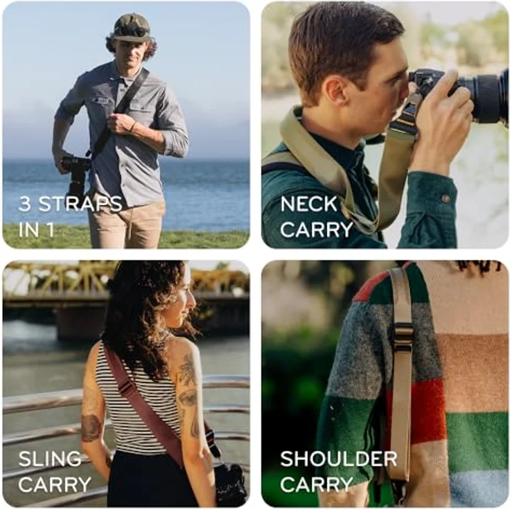 Peak Design Slide Kameragurt, Kelp, konfigurierbar als Schlinge, Nacken- oder Schultergurt, Schnellverschluss, 90.7 kg Kapazität – Bild 2