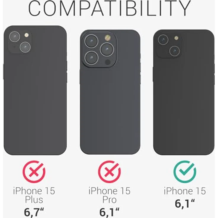 kwmobile 3X Folie matt kompatibel mit Apple iPhone 15 - Displayschutz Displayfolie entspiegelt, Schutz vor Kratzern und Fingerabdrücken – Bild 5