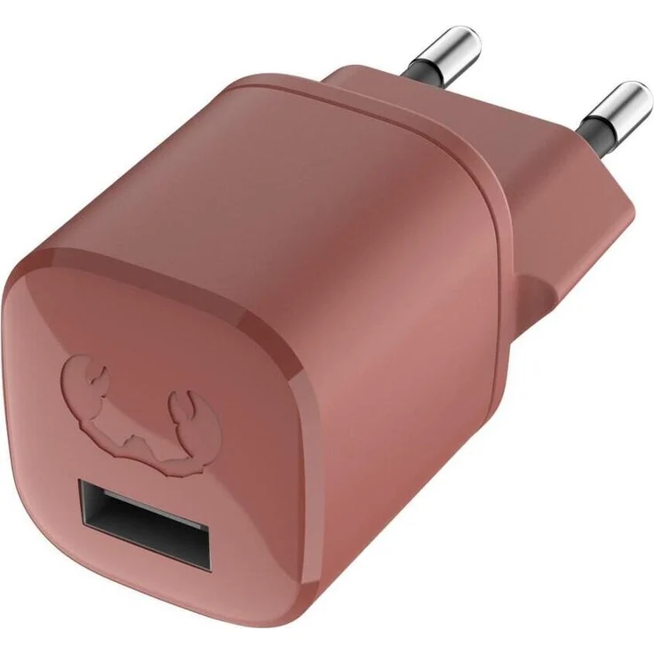 Fresh 'n Rebel USB-A Mini Charger 12W, Safari Red - Handy-Ladegerät mit rot-weißem Design