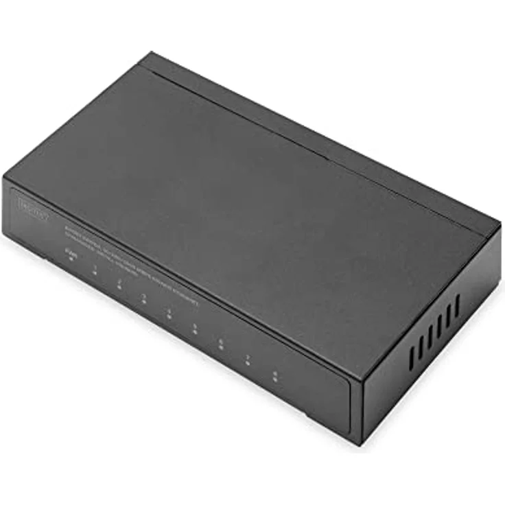 DIGITUS 8-Port Gigabit Switch, Desktop, Unmanaged, Metallgehäuse, 8 Port RJ 45 FE Switch 8 x 10/100 Mbit/s – Bild 1