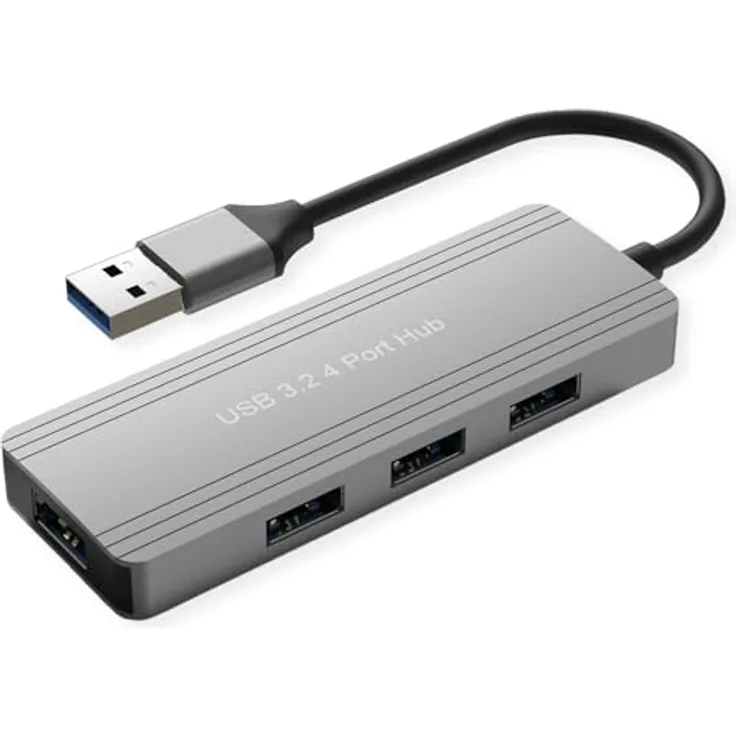 VALUE USB 3.2 Gen 1 Hub, 4fach, USB-A Anschlusskabel mit optionaler Stromversorgung, Datentransferraten bis 5 Gbit/s, rückwärtskompatibel zu USB 2.0 und USB 1.1