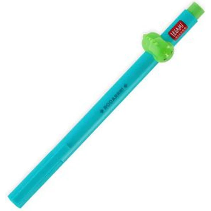 Legami Gelschreiber Lovely Friends, Dino, Gehäuse türkis, 0,5mm, Schreibfarbe neongrün – Bild 1