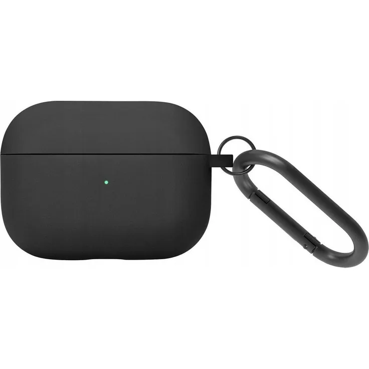 Native Union Airpods Pro 2 Roam Silikonhülle, Schutzhülle mit Metallhaken, kompatibel mit kabellosem Laden, Schwarz