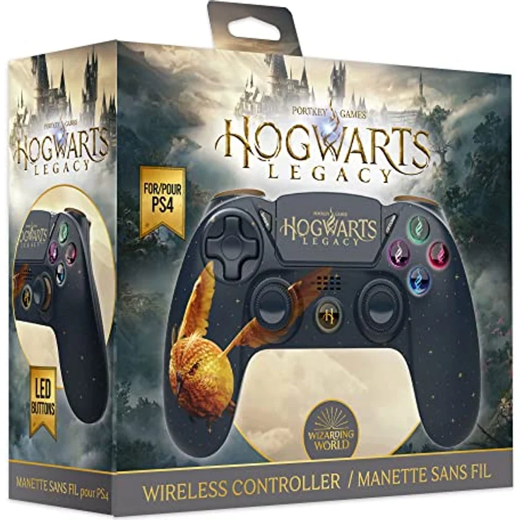 Trade Invaders Harry Potter Controller PS4, kabellos, Klinkenstecker, Hogwarts Legacy Vivet, goldfarben – Bild 1