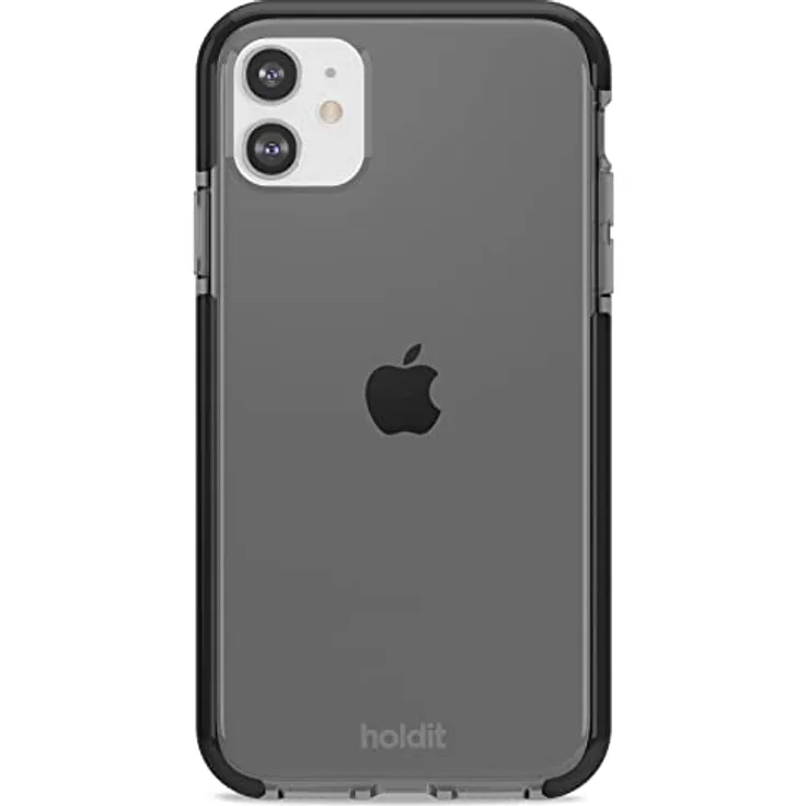 holdit Transparent Hülle für iPhone 11/XR (6,1") - Vergilbungsfrei TPU hülle - Flexiblem und Durchsichtige Handyhüllen in Getönter Farbe - Crystal Clear - Schwarz