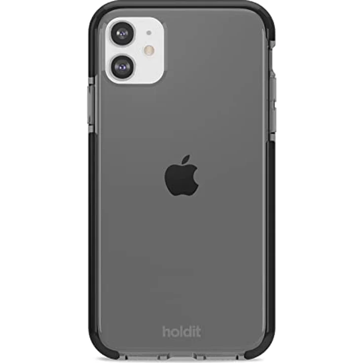 holdit Transparent Hülle für iPhone 11/XR (6,1") - Vergilbungsfrei TPU hülle - Flexiblem und Durchsichtige Handyhüllen in Getönter Farbe - Crystal Clear - Schwarz – Bild 1