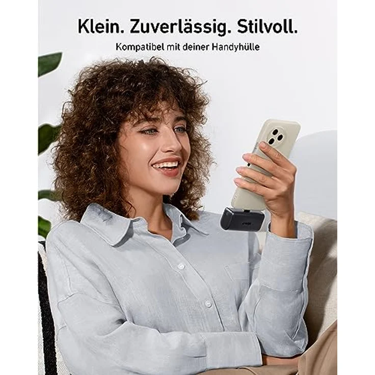 Anker Nano Powerbank, 5000mAh Powerbank 22,5W, Integrierter Faltbarer USB-C Konnektor, Kompatibel mit Samsung S22/23 Serie, Note 20/10 Serie, LG, Huawei, iPad ProAir, AirPods und mehr (Schwarz) – Bild 4
