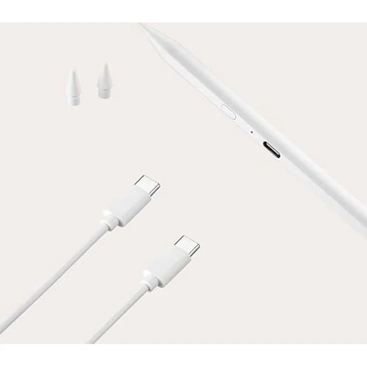 Tucano Pencil 3 Stylus, Eingabestift mit 50 Stunden Akkulaufzeit, Palm Rejection Technologie, Aluminium-Gehäuse, Weiß – Bild 2