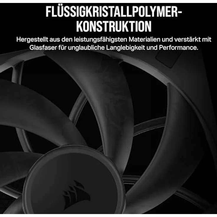 CORSAIR RS140 MAX 140mm-PWM-Dicker-Lüfter – Hoher Statischer Druck – Flüssigkristallpolymer-Konstruktion – Einzelpackung – Schwarz – Bild 5