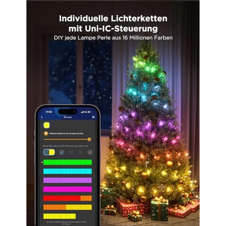 Govee Christmas lights, RGBIC Weihnachtsbeleuchtung Außen 20M, Halloween Lichterkette Innen Weihnachts Deko, LED Lichterkette Außen 200 LED-Lichtern, 99+ Szenen, IP65 Wasserdicht, Alexa-Kompatibilität – Bild 2