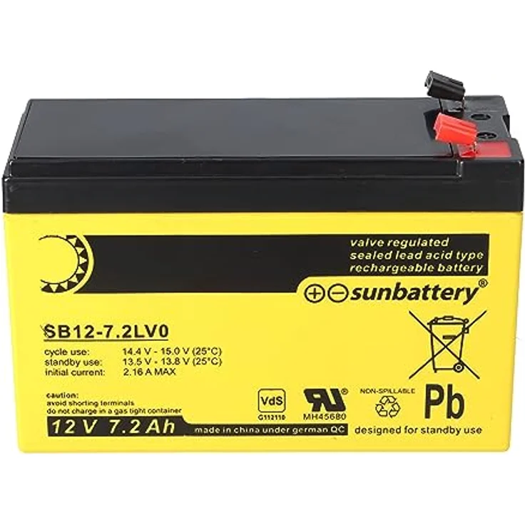Akkuman.de Ersatzakku kompatibel mit Aritech BS127N-A 12V 7,2Ah, zuverlässige Energiequelle für Alarmanlagen – Bild 2